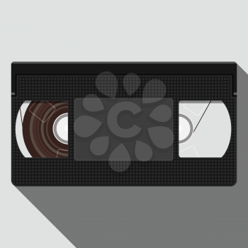 Retro Videotape. Illustration of Retro VHS Video Tape. Vector flat illustration