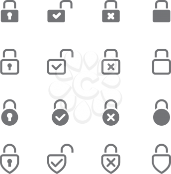 Locks Icons on white background. Vector illustration.