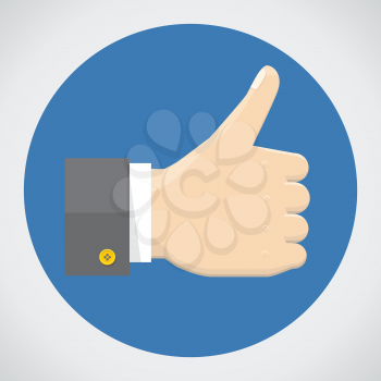 Isolated vector thumb up icon