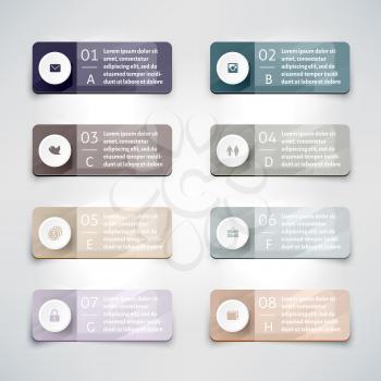 Set of Stickers. Set of Labels. Template for banner, website, infographic, flyer. Infographic Concept.