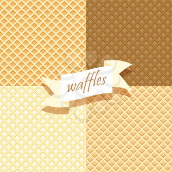 Set of Wafer Patterns. Waffels. Endless texture.