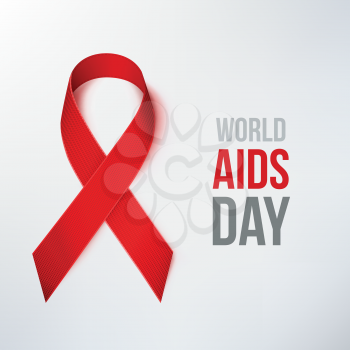 AIDS Awareness Ribbon. World AIDS Day. Red Ribbon.
