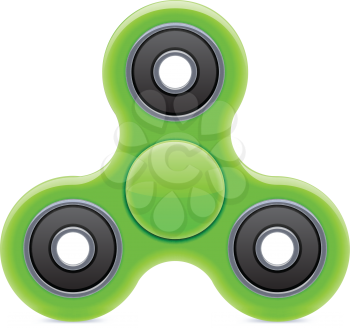 Hand Fidget Spinner Toy. Stress and Anxiety Relief. Green Plastic Toy