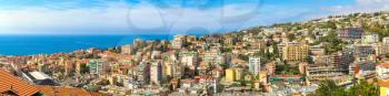 Panoramic aerial view of San Remo in a beautiful summer day, Italy