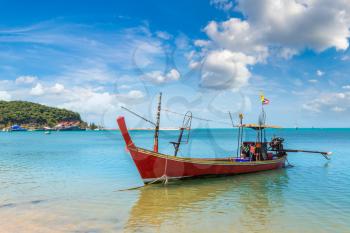 Fishing Boat on Koh Samui island, Thailand in a summer day