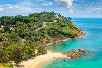 Panoramic view of  Yanui Beach at Phuket in Thailand in a summer day