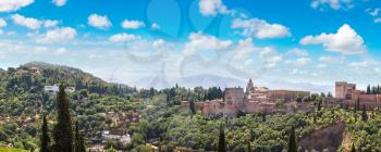 Arabic fortress of Alhambra in Granada in a beautiful summer day, Spain
