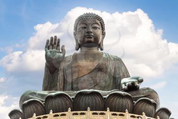 Giant Buddha in Hong Kong at summer day