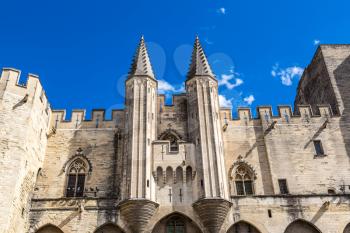 Papal palace in Avignon in a beautiful summer day, France