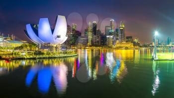 Panorama of Museum of Art and Science in Singapore at summer day