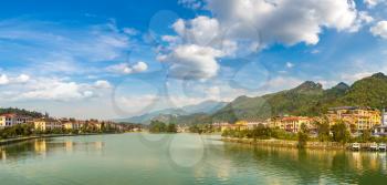 Panorama of Lake in downtown of Sapa, Lao Cai, Vietnam in a summer day