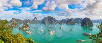 Panorama of Halon bay, Vietnam in a summer day