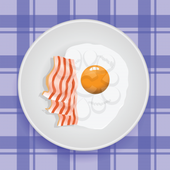 colorful illustration with fried egg for your design