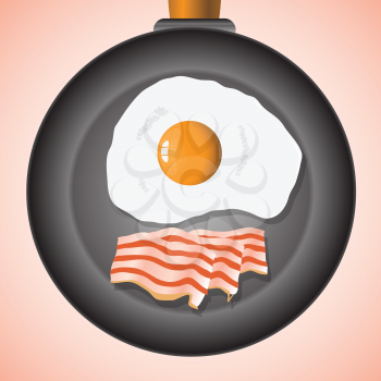 colorful illustration with eggs and bacon for your design
