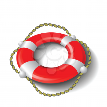 colorful illustration with red lifebuoy  for your design