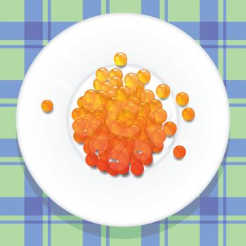 colorful illustration with  red caviar for your design