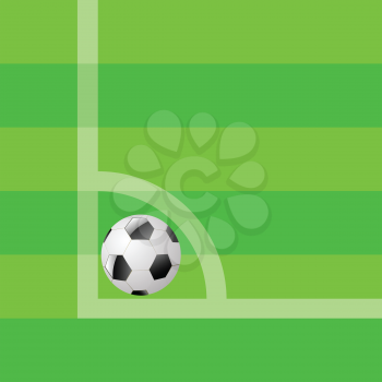 colorful illustration with ball on the soccer field for your design