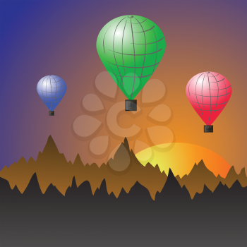 colorful illustration with balloons for your design