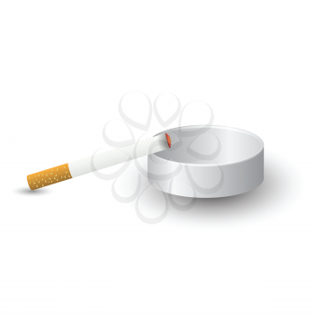 colorful illustration with ashtray and cigarette  for your design
