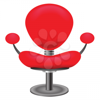 colorful illustration with red chair on white background
