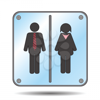 restroom sign with man and woman for your design