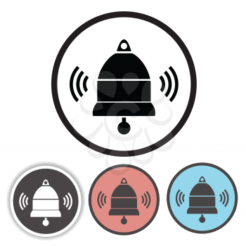 colorful illustration with old bell icons for your design