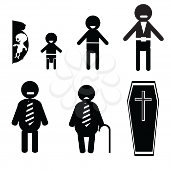 illustration with icons of human life for your design