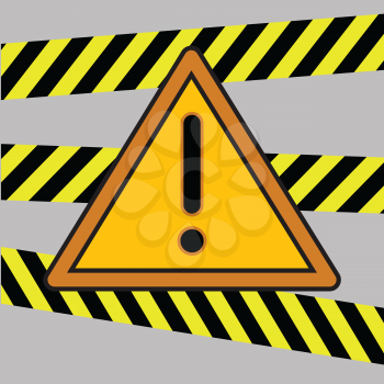 colorful illustration with danger warning sign  for your design