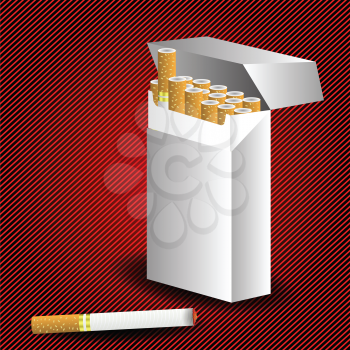 colorful illustration with cigarette pack for your design