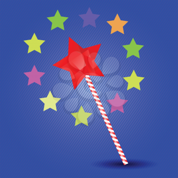 colorful illustration with magic wand for your design