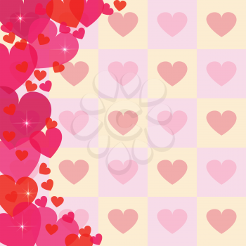 colorful illustration with  abstract heart background for your design