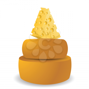 colorful illustration with peace of cheese for your design