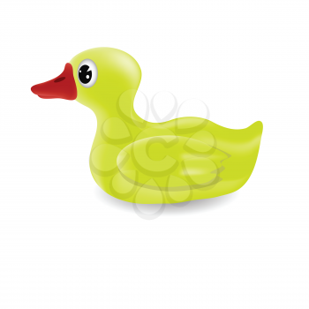 colorful illustration with little duck on white background for your design