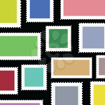 colorful illustration with stamps background for your design