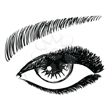 colorful illustration with female eye on a white background  for your design