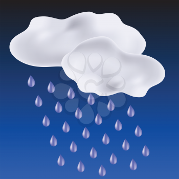 colorful illustration with clouds and drops of rain for your design