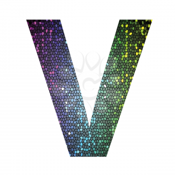 colorful illustration with letter V of different colors on a white background
