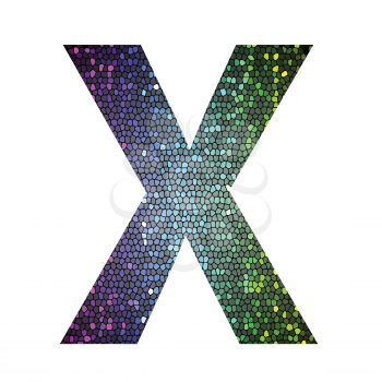 colorful illustration with letter X of different colors on a white backgrounX