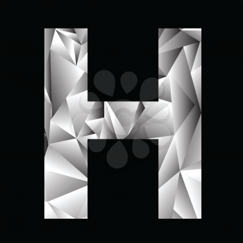 illustration with crystal letter H  on a black background