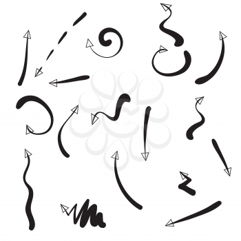 l illustration with  set of arrows on a white background