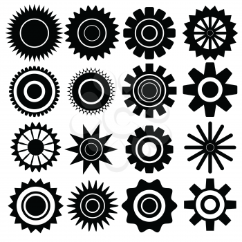  illustration with set of gears on white background