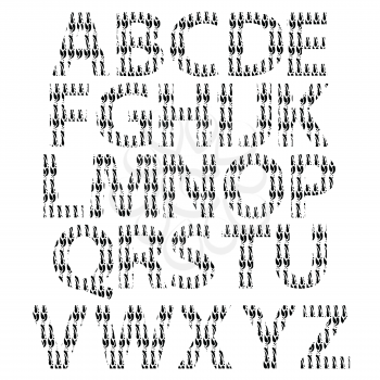 illustration  with alphabet on white background