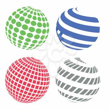 colorful illustration  with  abstract sphere icons on white background