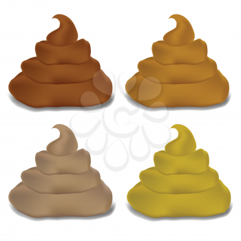 colorful illustration  with   excrement set on white background