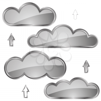  illustration  with clouds icons on white  background