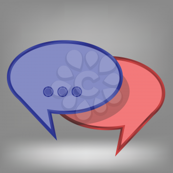  illustration  with speech bubbles on grey  background