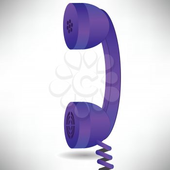colorful illustration  with blue handset on white background