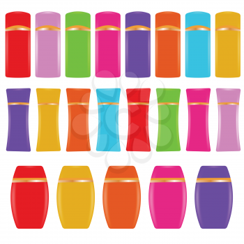  illustration  with cosmetic bottles on white background