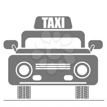 Taxi Car Icon. Public transport Sign Isolated on White Background.