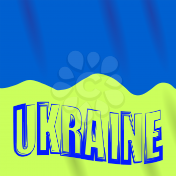 Yellow Blue Flag of Ukraine. Symbol of Indepence.